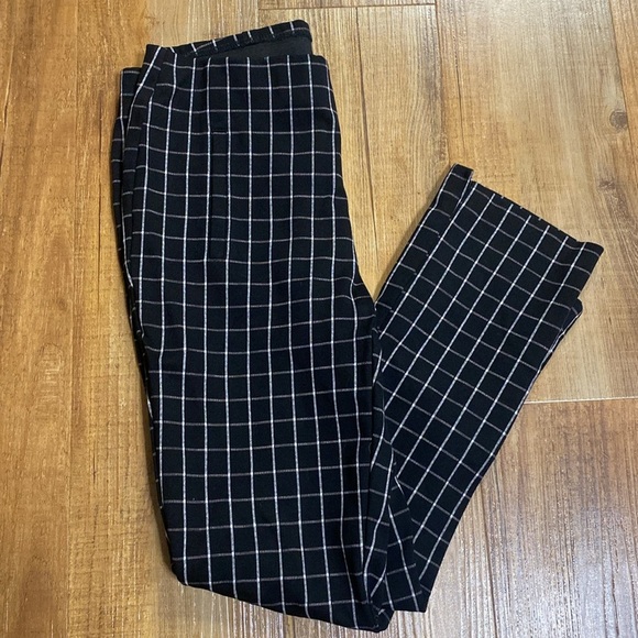 Chico’s black & cream windowpane pull on ankle pants size 00 - Picture 1 of 5